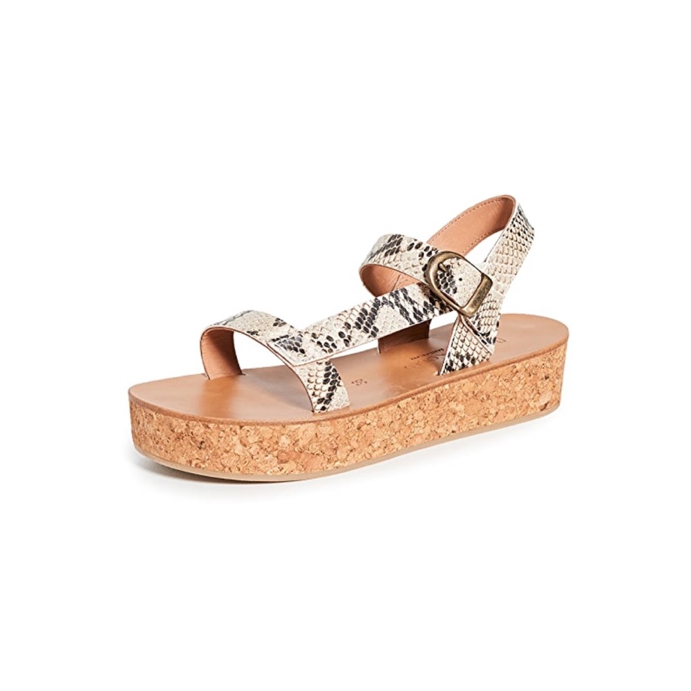 K. Jacques | Senet Snakeskin Print Cork Platform Sandals